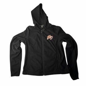 Harley Davidson Women's Black Full Zip Hoodie Lightweight Motorcycle Jacket XL